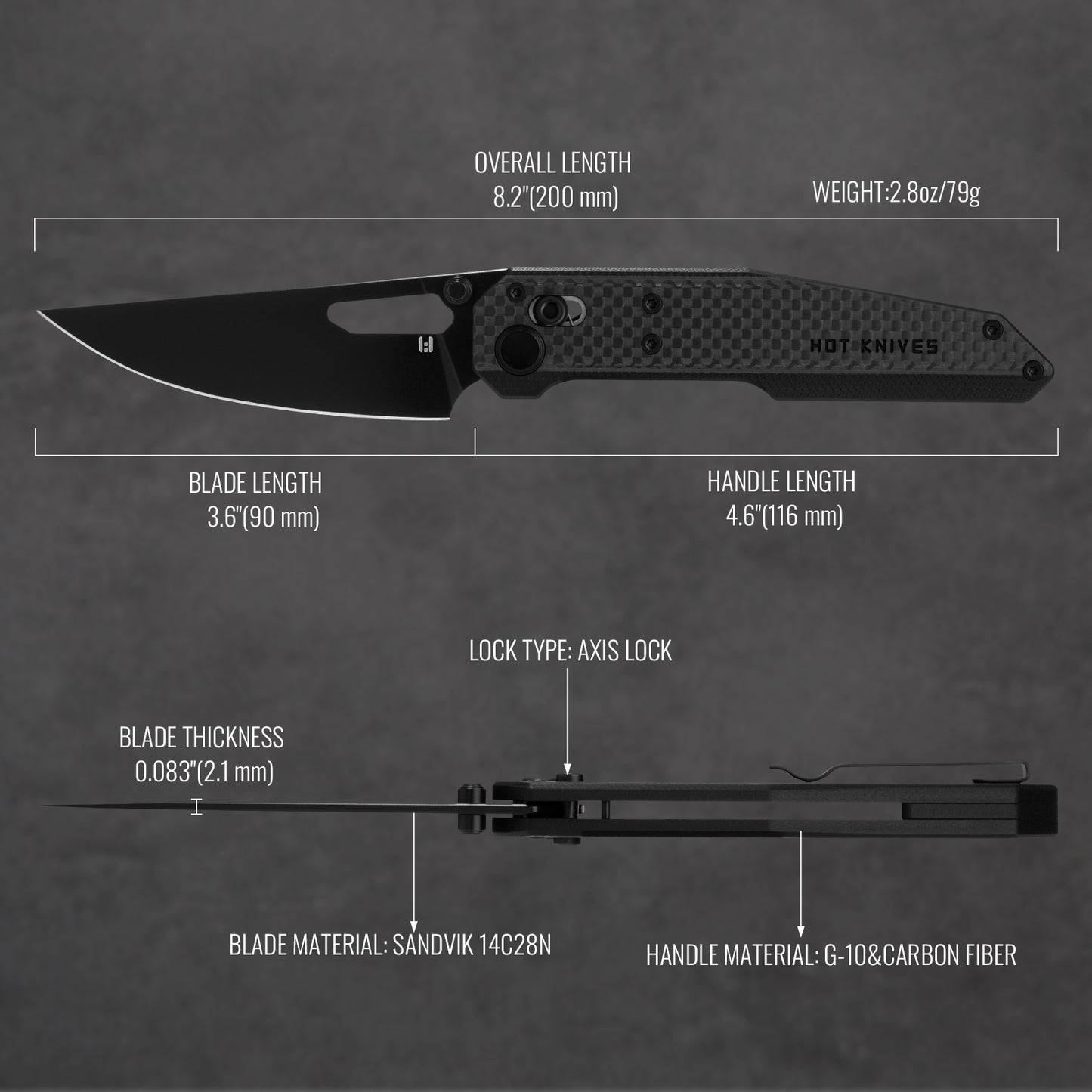 HOT KNIVES Sharplyn Black HK01