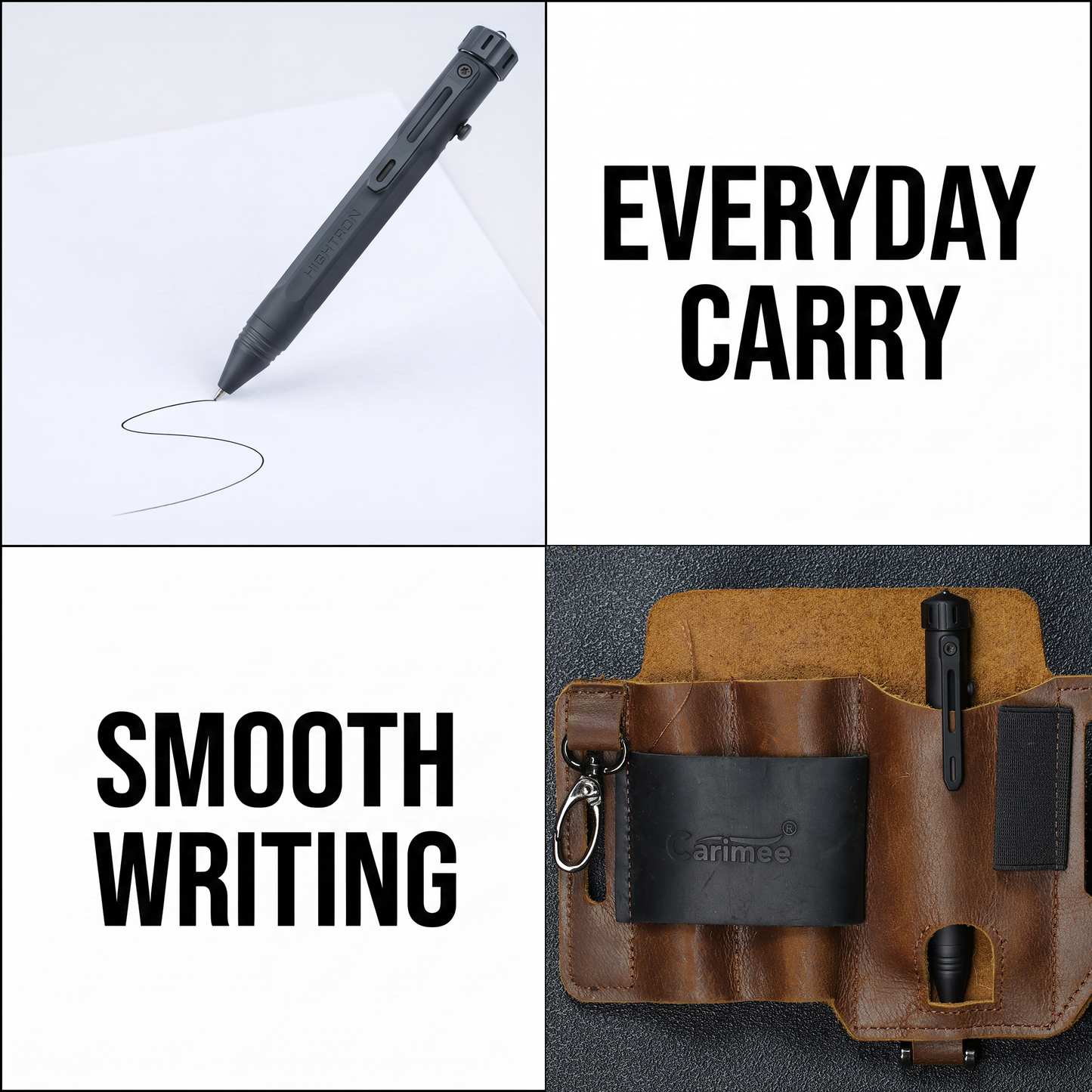 Hightron Vortron Titanium Pen, Black Coated Finish, Premium EDC Writing Tool